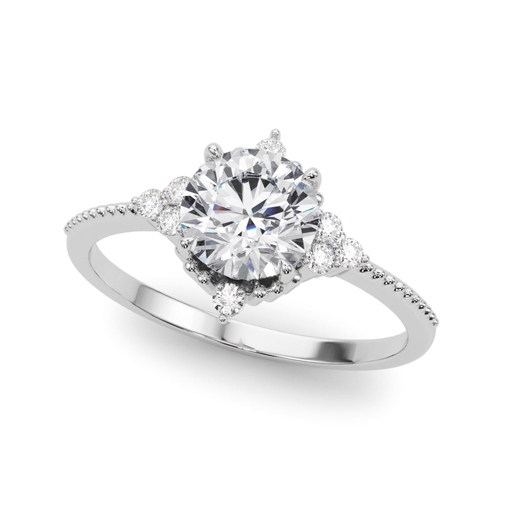 Polished Side-Accent Round Engagement