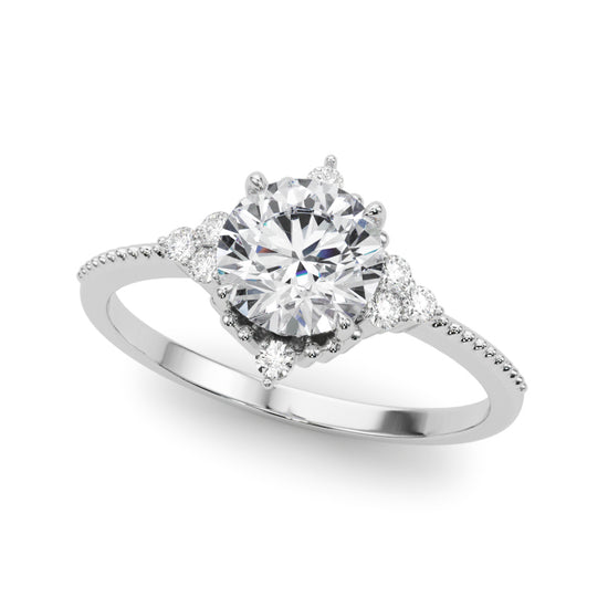 Polished Side-Accent Round Engagement